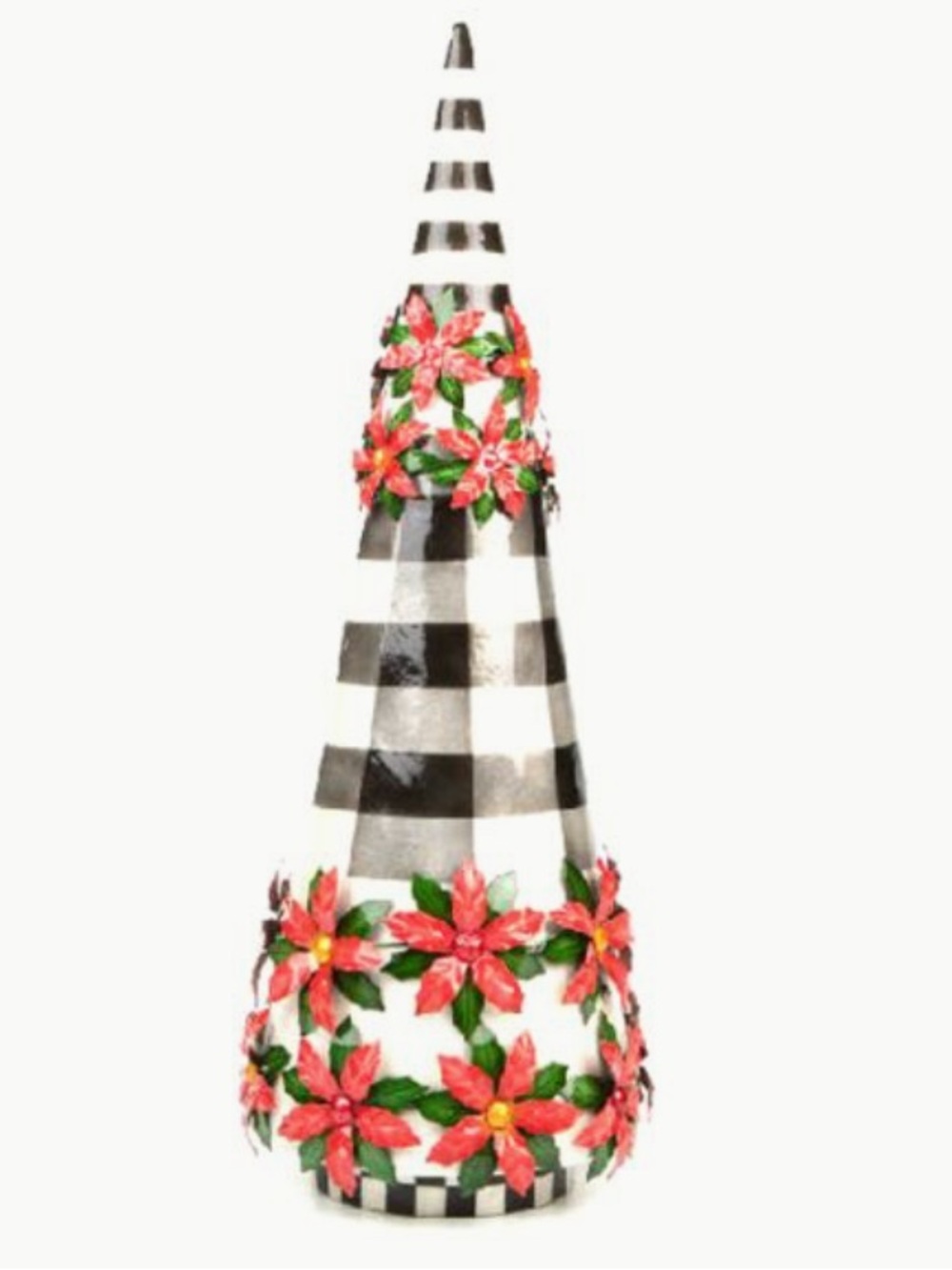 MacKenzie-Childs Checkmate Poinsettia Tree, Vintage & Retired. Good condition